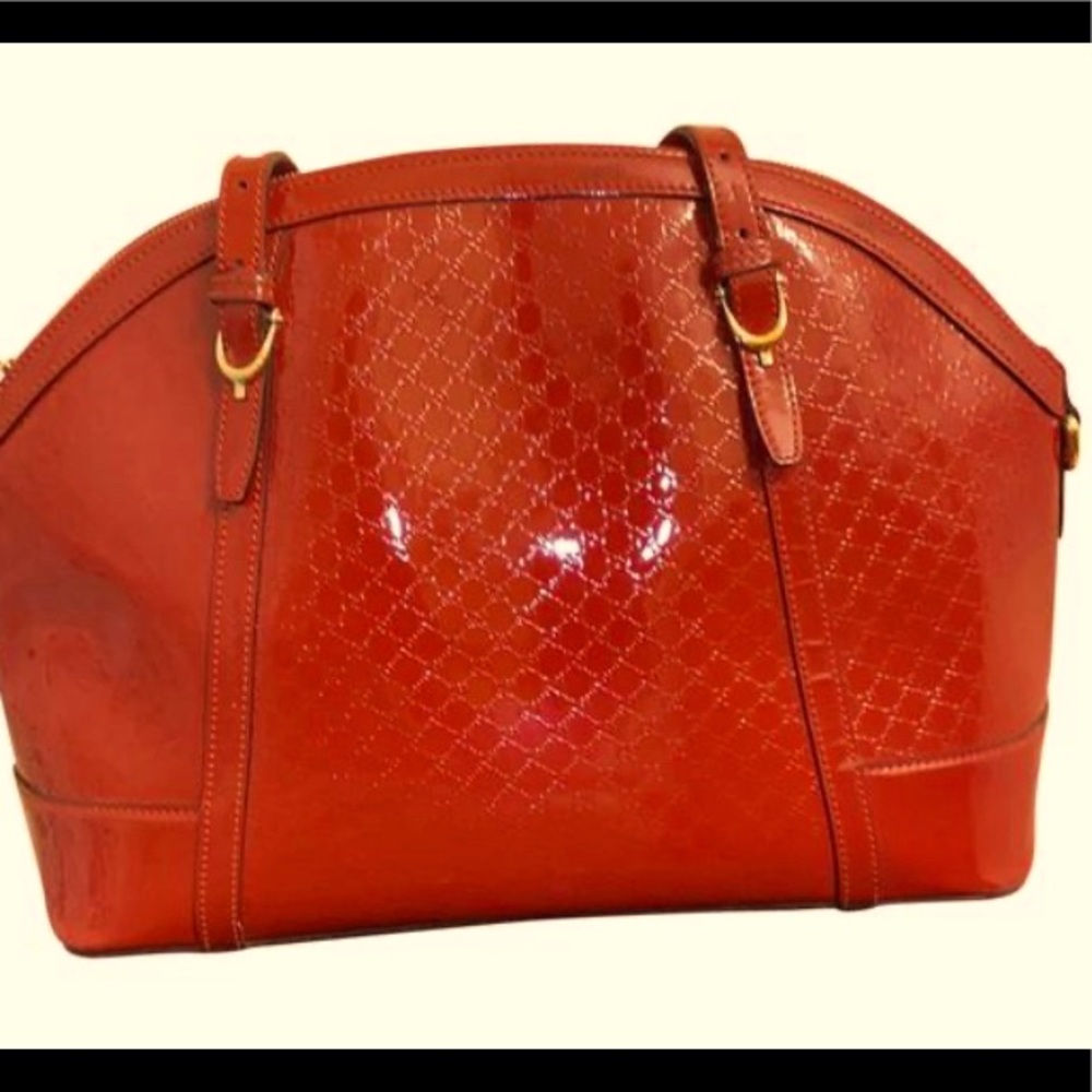A leather extra large GG Red Gucci tote